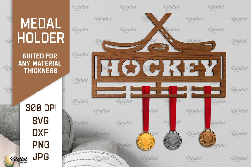 Hockey Medal Display Laser Cut. Medal Holder SVG SVG Evgenyia Guschina 