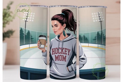 Hockey Mom 20oz Tumbler Design Sublimation PixelChick 