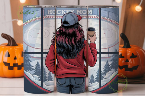 Hockey Mom 20oz Tumbler Wrap Sublimation PixelChick 