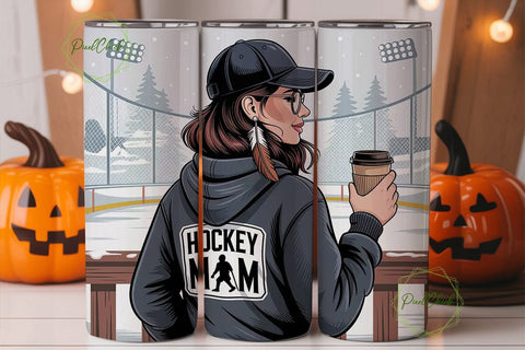 Hockey Mom 20oz Tumbler Wrap Sublimation PixelChick 