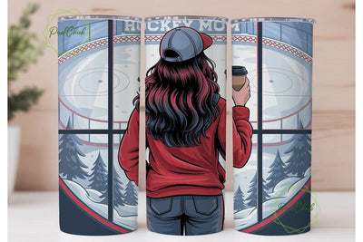 Hockey Mom 20oz Tumbler Wrap Sublimation PixelChick 