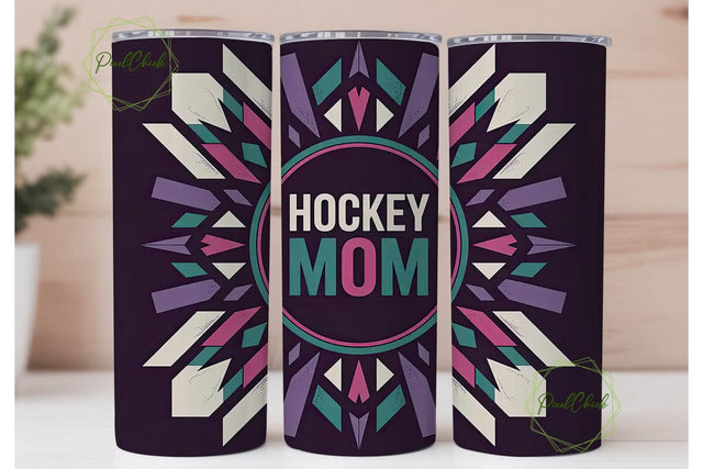 Hockey Mom 20oz Tumbler Wrap Sublimation PixelChick 