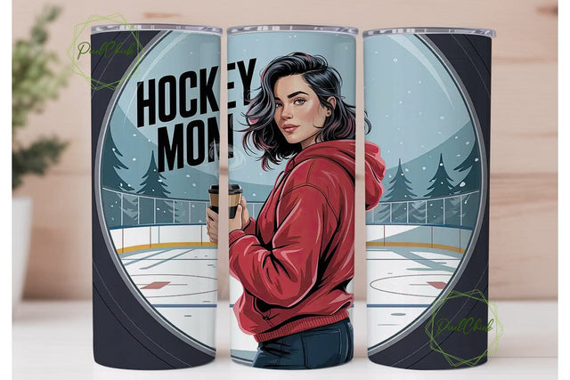 Hockey Mom 20oz Tumbler Wrap Sublimation PixelChick 
