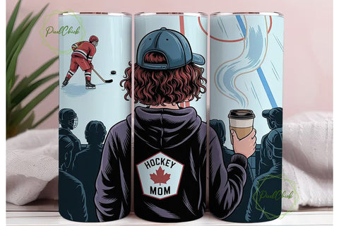 Hockey Mom 20oz Tumbler Wrap Sublimation PixelChick 