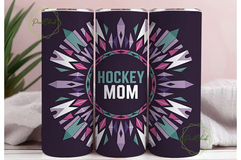 Hockey Mom 20oz Tumbler Wrap Sublimation PixelChick 