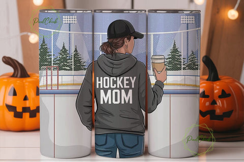 Hockey Mom 20oz Tumbler Wrap Sublimation PixelChick 