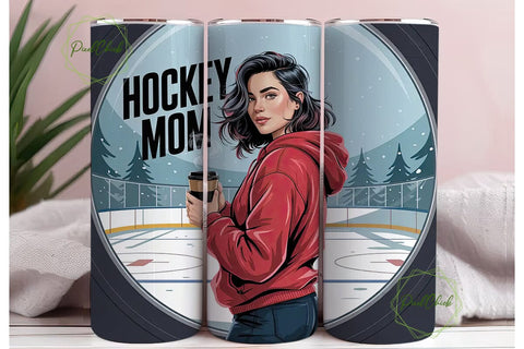 Hockey Mom 20oz Tumbler Wrap Sublimation PixelChick 