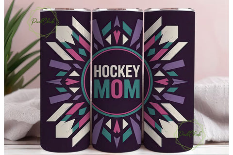 Hockey Mom 20oz Tumbler Wrap Sublimation PixelChick 