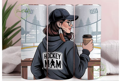 Hockey Mom 20oz Tumbler Wrap Sublimation PixelChick 