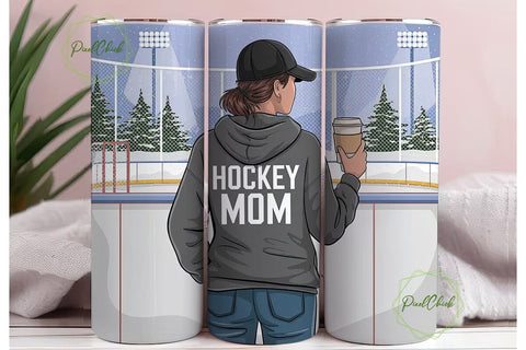 Hockey Mom 20oz Tumbler Wrap Sublimation PixelChick 