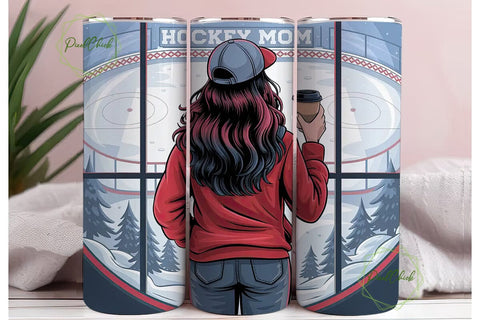Hockey Mom 20oz Tumbler Wrap Sublimation PixelChick 