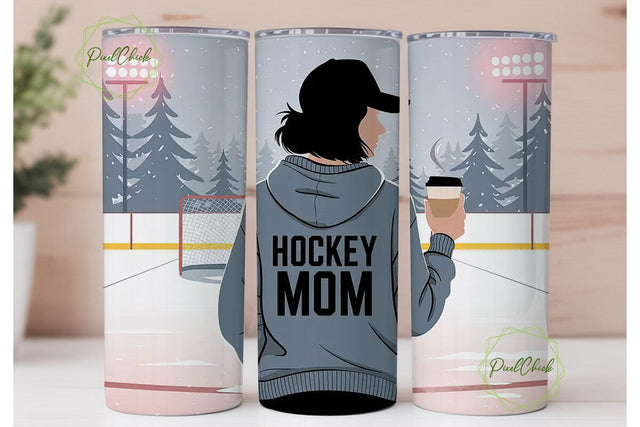Hockey Mom 20oz Tumbler Wrap Sublimation PixelChick 
