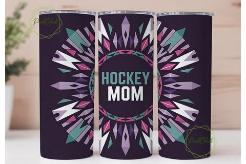 Hockey Mom 20oz Tumbler Wrap Sublimation PixelChick 