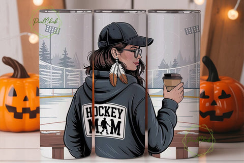 Hockey Mom 20oz Tumbler Wrap Sublimation PixelChick 