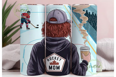 Hockey Mom 20oz Tumbler Wrap Sublimation PixelChick 