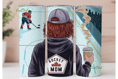 Hockey Mom 20oz Tumbler Wrap Sublimation PixelChick 