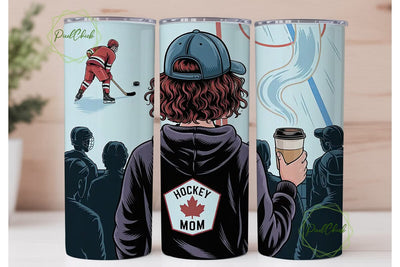 Hockey Mom 20oz Tumbler Wrap Sublimation PixelChick 