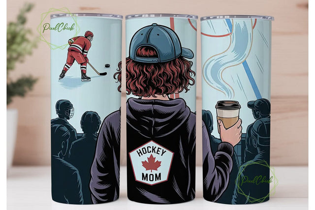 Hockey Mom 20oz Tumbler Wrap Sublimation PixelChick 