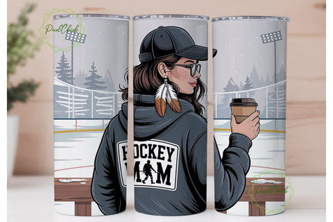 Hockey Mom 20oz Tumbler Wrap Sublimation PixelChick 