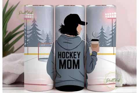 Hockey Mom 20oz Tumbler Wrap Sublimation PixelChick 