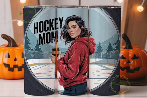 Hockey Mom 20oz Tumbler Wrap Sublimation PixelChick 