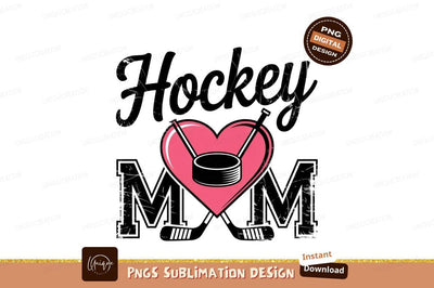 Hockey Mom Heart Design Sublimation Png Sublimation Designangry 