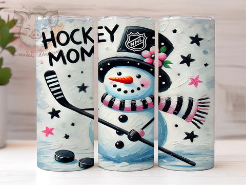 Hockey Mom Snowman 20oz Tumbler, Snowman, Ice Skating Tumbler, 20oz Tumbler, Winter Sports, Mom Gift, Hockey Gift Sublimation Lara' s Designs 
