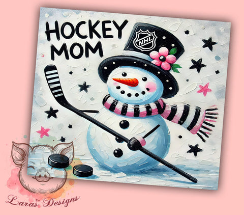 Hockey Mom Snowman 20oz Tumbler, Snowman, Ice Skating Tumbler, 20oz Tumbler, Winter Sports, Mom Gift, Hockey Gift Sublimation Lara' s Designs 