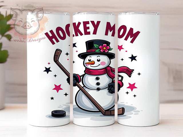 Hockey Mom Snowman 20oz Tumbler, Snowman Tumbler, Ice Skating Tumbler, 20oz Tumbler, Winter Sports, Mom Gift, Hockey Gift Sublimation Lara' s Designs 