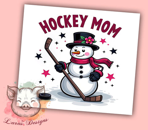 Hockey Mom Snowman 20oz Tumbler, Snowman Tumbler, Ice Skating Tumbler, 20oz Tumbler, Winter Sports, Mom Gift, Hockey Gift Sublimation Lara' s Designs 