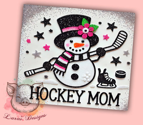 Hockey Mom Snowman 20oz Tumbler, Snowman Tumbler, Ice Skating Tumbler, 20oz Tumbler, Winter Sports, Mom Gift, Hockey Gift Sublimation Lara' s Designs 