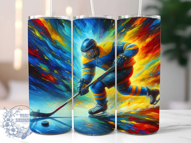 Hockey Neon Colors 20oz Sports Tumbler, Hockey Tumbler Wrap, Neon Colors Design, 20oz Sublimation Tumbler, Sports Drinkware, Hockey Gifts, Colorful Tumblers, Unique Sports Design Sublimation ToriDesigns 