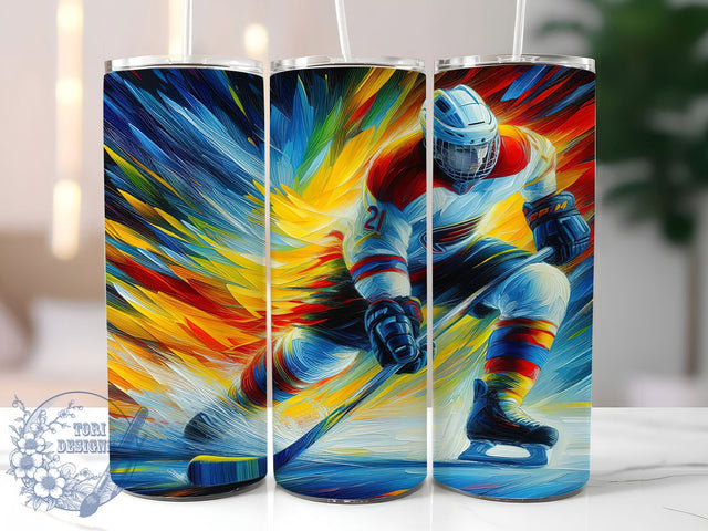 Hockey Neon Colors 20oz Sports Tumbler, Hockey Tumbler Wrap, Neon Colors Design, 20oz Sublimation Tumbler, Sports Drinkware, Hockey Gifts, Colorful Tumblers, Unique Sports Design Sublimation ToriDesigns 