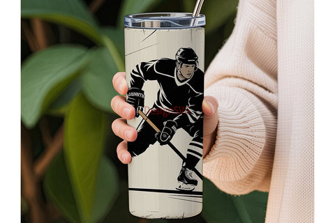 Hockey Player 20oz Tumbler Wrap Sublimation DesignSVG 