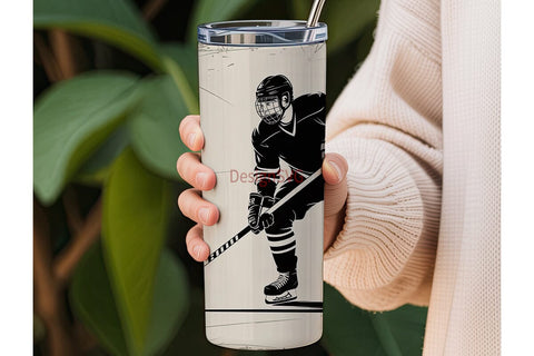 Hockey Player 20oz Tumbler Wrap Sublimation DesignSVG 