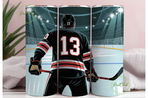 Hockey Player 20oz Tumbler Wrap Sublimation PixelChick 