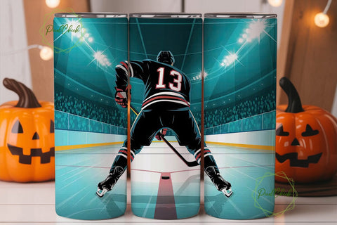 Hockey Player 20oz Tumbler Wrap Sublimation PixelChick 