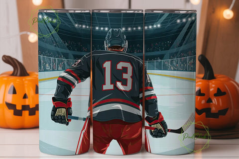 Hockey Player 20oz Tumbler Wrap Sublimation PixelChick 