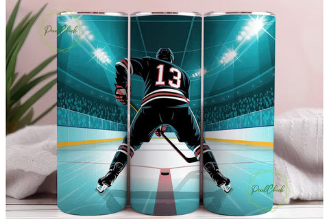 Hockey Player 20oz Tumbler Wrap Sublimation PixelChick 