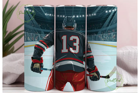 Hockey Player 20oz Tumbler Wrap Sublimation PixelChick 