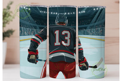 Hockey Player 20oz Tumbler Wrap Sublimation PixelChick 