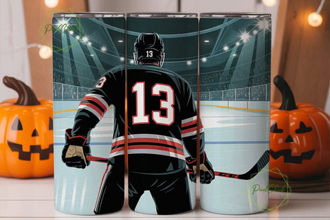 Hockey Player 20oz Tumbler Wrap Sublimation PixelChick 