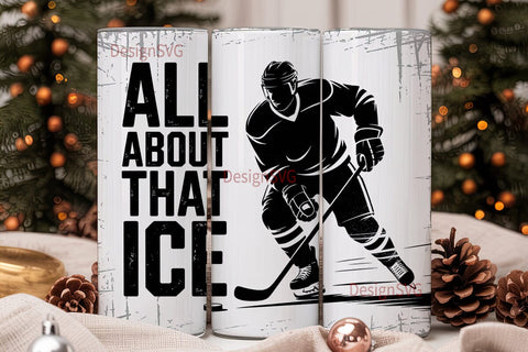 Hockey Silhouette 20oz Tumbler Wrap Sublimation DesignSVG 