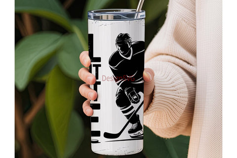 Hockey Silhouette 20oz Tumbler Wrap Sublimation DesignSVG 