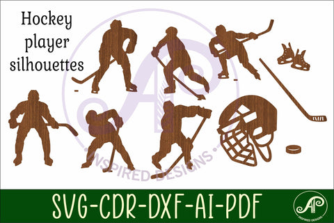 Hockey Silhouette laser cut wall art SVG APInspireddesigns 