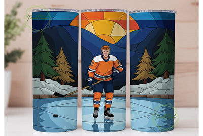 Hockey Stained Glass 20oz Tumbler Wrap Sublimation PixelChick 