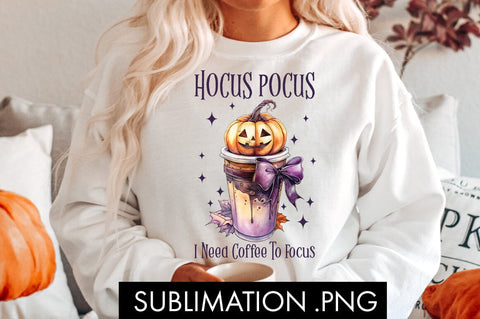 Hocus Pocus I Need Coffee To Focus Halloween PNG Sublimation Sublimation Freeling Design House 