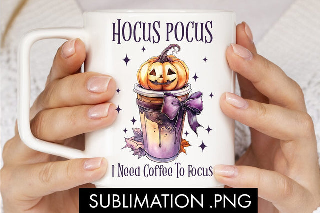 Hocus Pocus I Need Coffee To Focus Halloween PNG Sublimation Sublimation Freeling Design House 