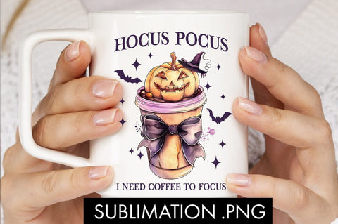 Hocus Pocus I Need Coffee To Focus Halloween PNG Sublimation Sublimation Freeling Design House 