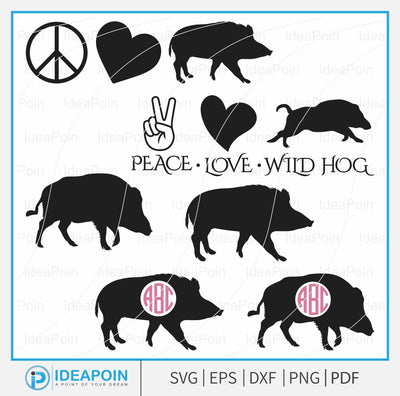 Hog Hunting monogram, Bay dogs and feral hog Svg - Bay dogs and feral hog Silhouette - Bay dogs and feral hog Clipart - wild pig SVG Dinvect 